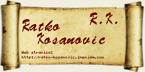 Ratko Kosanović vizit kartica